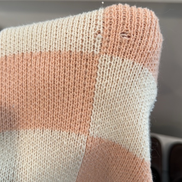 Peach Checkered Sweater with Girl and Goose Design - Picture 10 of 10